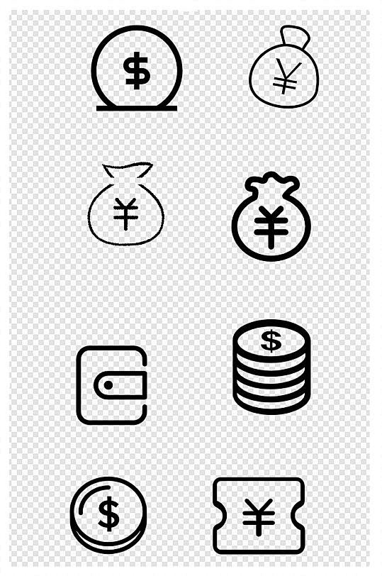 钱相关的小icon图标-众图网