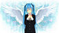 Hatsune Miku Vocaloid angel wings blue hair closed eyes wallpaper (#1990217) / Wallbase.cc