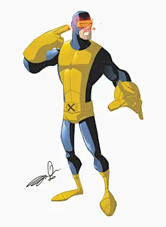 X战警人物插画作品欣赏：镭射眼(Cyclops)(3)