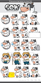20 Expressions cow mascot character, High quality vector character mascot illustration. Fully customizable in AI and EPS, Also ava