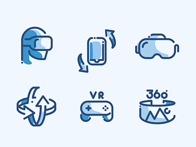 VR AR Line Icons