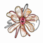 Flower brooch in keshi pearls, gemstones, and diamonds by Lorenz Baumer @北坤人素材