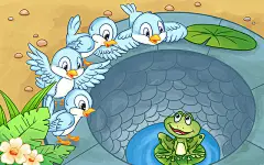 卡通手绘插画寓言故事成语故事儿童故事经典童话小鸟青蛙成语故事绘本