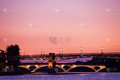 日落时分，加隆河畔，法国图卢兹