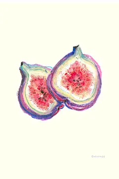油画棒果蔬 明信片_XIEERXDD__插画师作品_涂鸦王国gracg.com