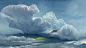 Nice view, Tyler Thull : Painted this for a friend in between work. Had a blast doing it because... clouds. 