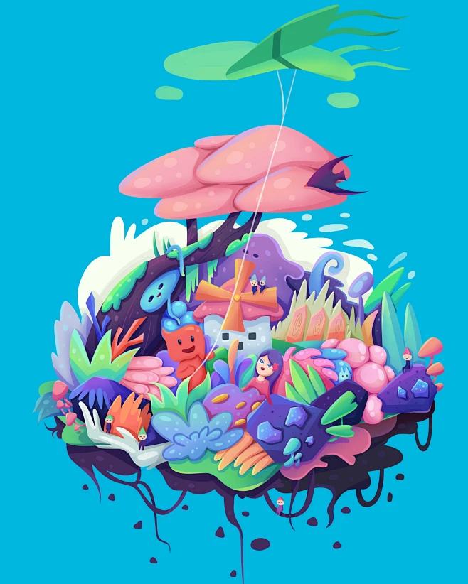 情感化扁平插画，情感化矢量插画情感化插画综合，渐变插画-花瓣网