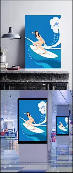 冲浪泳装美女|PSD分层素材,插画,插画人物,卡通人物,漫画人物,手绘,手绘汽车手绘,手绘奶茶海报,卡通人物,PSD分层素材,PSD素材