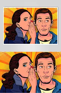 说话波普风格人物插画矢量素材-众图网