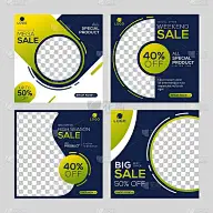 Set of Social media post template banners