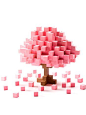 粉红色方糖树木制玩具想象粉红色的树： 