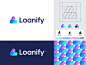 Loanify - Logo Redesign  gem creative design abstract logo visual identity brand pattern pattern branding lettermark creative logo logo design logo money app italic diamond monogram l finance money loans loan