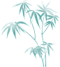 植物蓝色插画唯美中国风手绘竹子水墨画彩色清新图片