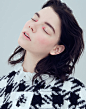 People 1571x2000 Anya Taylor-Joy  actress women simple background brunette closed eyes