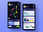 Travel integral app integral card travel sharing map blue app ui desig