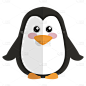 扁平-动物元素贴纸-SVG-企鹅