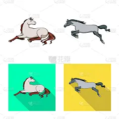 纯种犬,马,标志,分离着色,农业,运动,迅速,设计,布置,收集