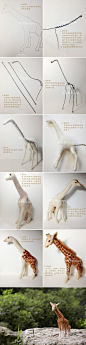 How to make a giraffe and its metal skeleton for needle felting