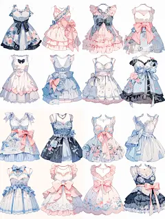 连衣裙｜oc穿搭礼服服设手帐插画素材37弹