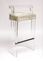 Four Lucite Bar Stools Style of Charles Hollis Jones | From a unique collection of antique and modern stools at <a class="text-meta meta-link" rel="nofollow" href="http://www.1stdibs.com/furniture/seating/stools/" title=&q