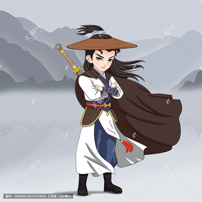 古风手绘插画侠客剑客人物定制-花瓣网