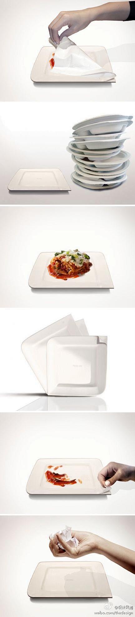 这盘子由十层盘纸构成，每次享用完美食的时...