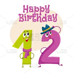 生日,贺卡,可爱的,白色,图像,模板,设计,问候,收集,教育