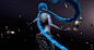 一般3840x2036蓝色的头发CGI女性传奇金克斯联盟（英雄联盟）