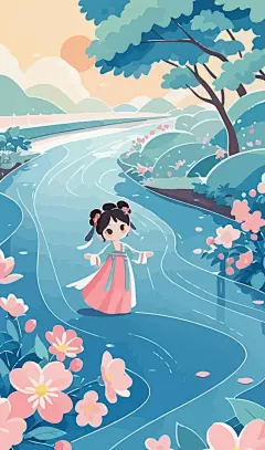 古典胖女孩矢量图形插画元素