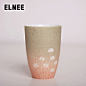 ELNEE日系可爱卡通心情手绘雕刻陶瓷创意水杯/ 马克杯子/个性茶杯
