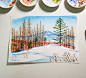 【新作品 】临摹了一幅男鹿和雄大师的作品《雪景》，感受一下冬天的气息吧，永远不要忽略临摹的意义，从最初我们学绘画的时候就是从临摹开始的，学习作者的绘画技巧和色彩，这幅作品会有图文教程哦，整理好了就会发上来，“绘画是用画笔观察世界，无论技巧如何最重要的是可以记录自己的生活，看到的景色，感受自己内心的那片宁静！”#水彩##插画##绘画##艺术##宫崎骏##男鹿和雄#