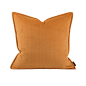 现代简约北欧样板间抱枕沙发客厅儿童房橘黄色裥棉定制长形枕靠垫-淘宝网