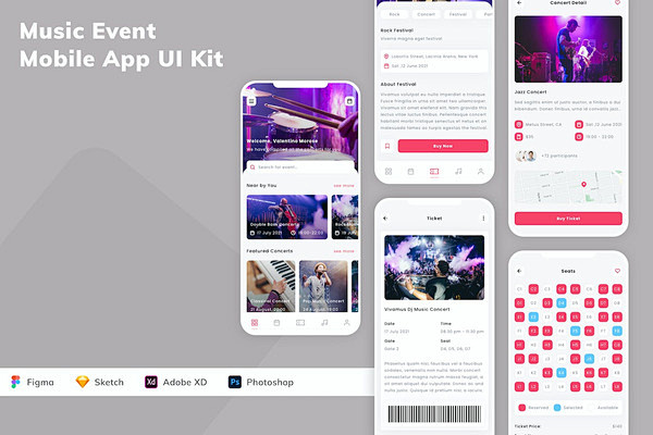 音乐活动移动应用APP UI KIT (...