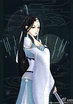 古风手绘美人  剑三  oct_闻倾/绘