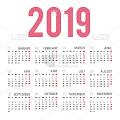 简单,2019,概念,日历,新年前夕,事件,日记,历书,月,壁纸