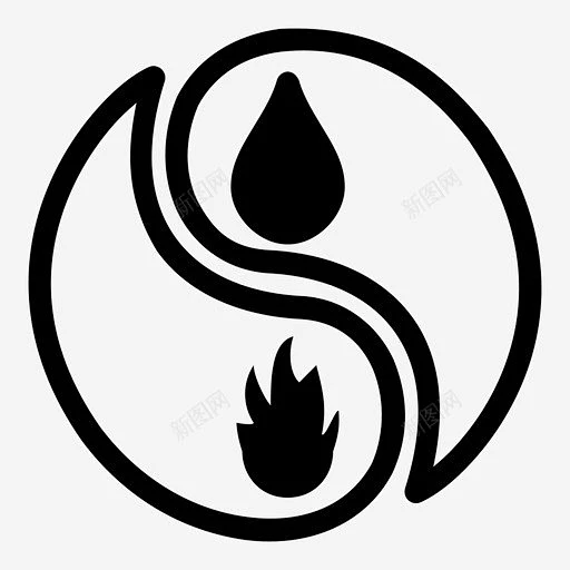 阴阳平衡火与水图标高清素材 冥想 平衡 火与水 自然 阴阳 icon 标识 标志 UI图标 设计图片 免费下载 页面网页 平面电商 创意素材-花瓣网