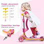 Amazon.com : BN Kids Scooters 3 Wheel for Girls Toddler Scooter with Helmet and Knee Pads, 3 Wheel Foldable Scooter for Kids Ages 3-5 with Seat (Pink) : Sports & Outdoors