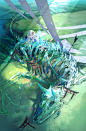Anime 1971x3000 Fuji Choko anime anime girls Pixiv skeleton arrows torii high angle