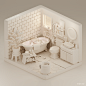 3D 3d modeling aesthetic blender cute Digital Art  ILLUSTRATION  interior design  Isometric Render