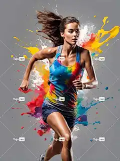 Ai产生的 女士 运动员 积极的 跑步 赛跑者 移动 运动