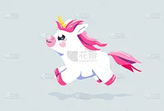 可爱的,动物,独角兽,背景聚焦,飘然,云,小马,小的,童话故事,爱