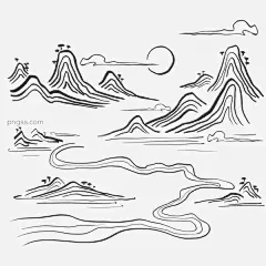 中国风山水白描枯笔群山流水素材图片大小3000x3000px 图片尺寸1.31 MB 来自PNG搜索网 pngss.com 免费免扣png素材下载！png格式#白描#白描群山#白描溪流#白描祥云#黑白#枯笔#山水#水墨流水#水墨群山#水墨山水#水墨溪流#水墨祥云#