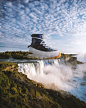 Giant sneaker photo composite. retouching and image manipulation done with photoshop