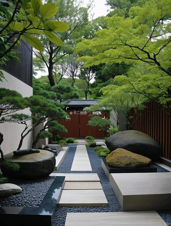 寻松问石，空净的禅意东方庭院