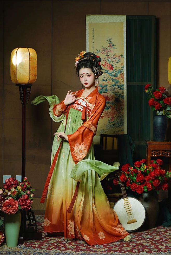 汉服女原创唐风齐胸襦裙汉元素吊带裙飘逸飞天仙女裙花神记—胭脂-淘宝网-花瓣网