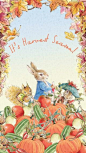 An image of Peter Rabbit with some extra decorative elements