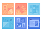 Category Cards : These are some small category card illustrations for Creative Market Pro. I really enjoyed making these little motifs to sit at the bottom of the home page. These needed to speficially illustrate t...