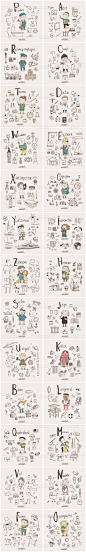 AI0817卡通可爱儿童英文字母认字表图片插画AI矢量各行业设计素材-淘宝网
