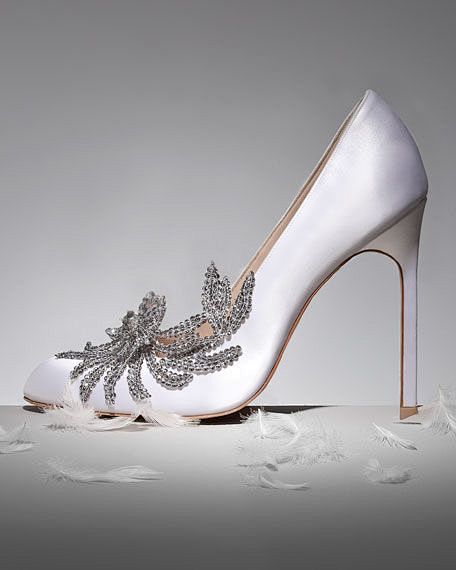 Manolo Blahnik 水晶藤蔓缎...