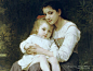世界名画壁纸: 法国画家 William Bouguereau 威廉·布格罗油画 - 圣洁恬美的女性油画作品 - 法国画家布格罗油画14